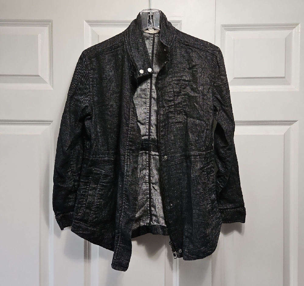 Eileen Fisher Black Military Jean Jacket
